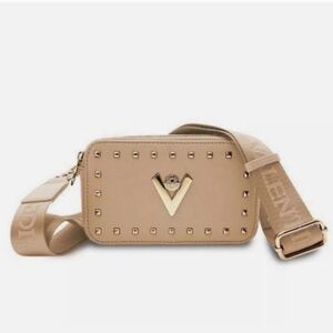 NWT Valentino Orlandi Taupe Studded Crossbody Bag